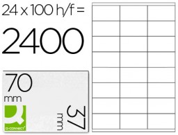CJ100 hojas A4 2400 etiquetas adhesivas Q-Connect 70x37mm.  ILC